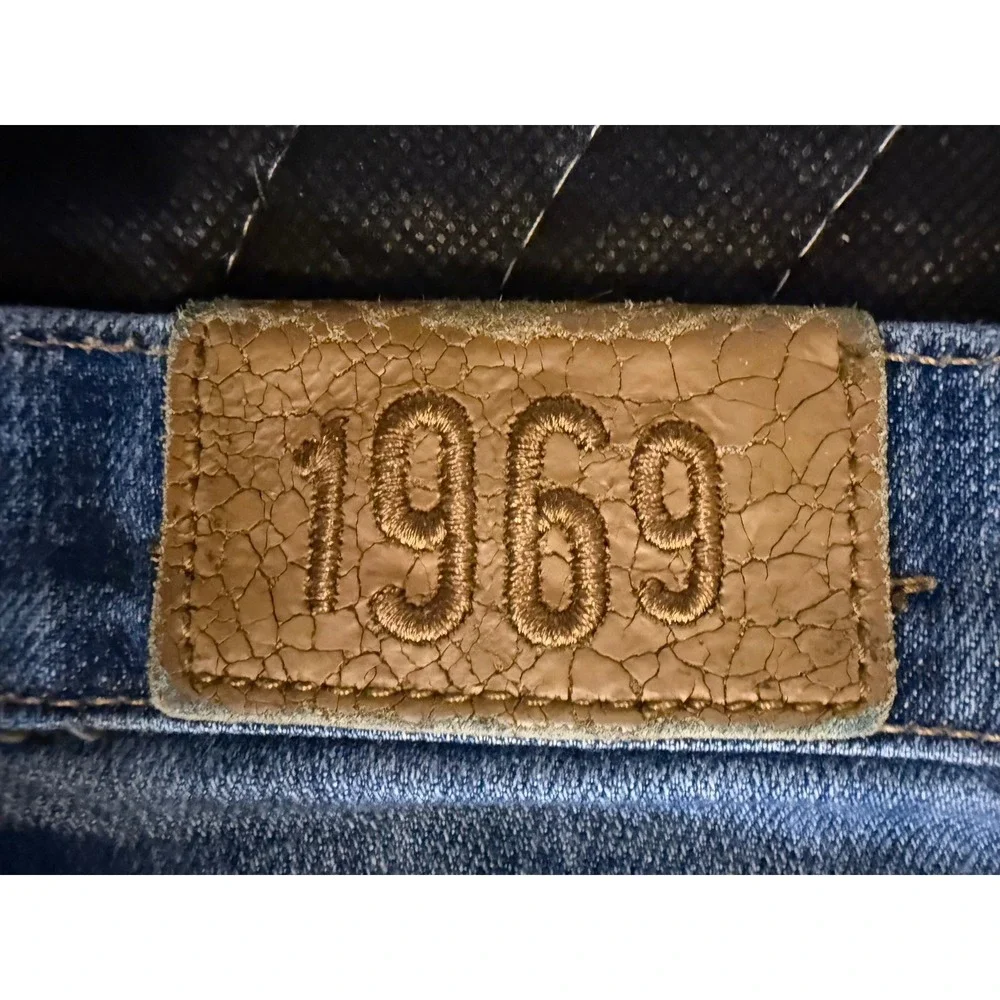 Gap 1969 Boot Cut Jeans Women's Size 12A Blue Stretch Denim Medium Wash Frayed